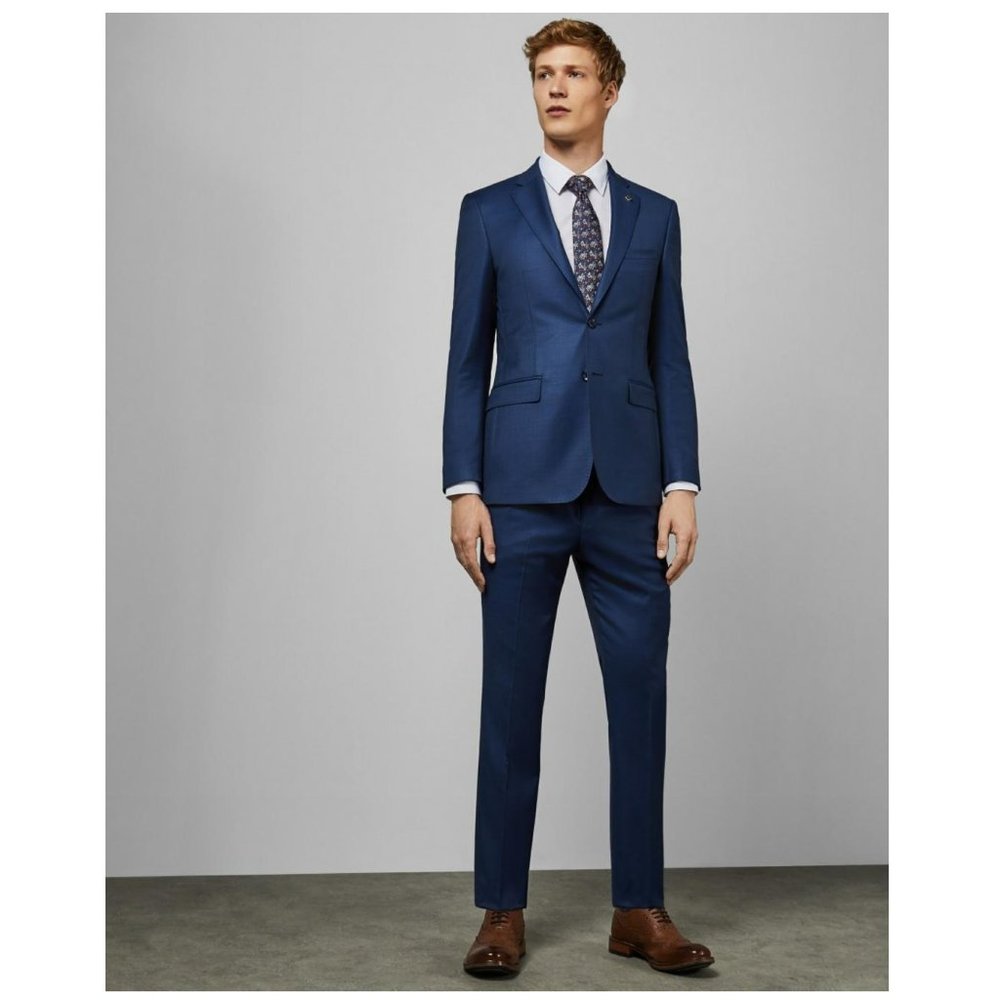 NWT Ted Baker London Men KERNALT Debonair Plain Suit Pant Blue Sz 38 $245 II313